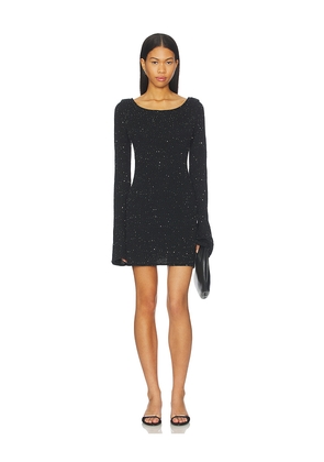 ASTA RESORT Maya Longsleeve Mini Dress in Black. Size M. Also in XS, S, L, XL.