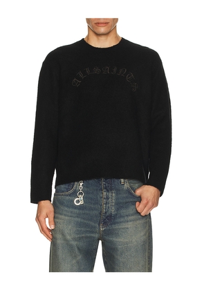 ALLSAINTS Curv Crew Neck Sweater in Black. Size M. Also in S, L, XL/1X.