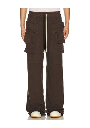 DRKSHDW by Rick Owens Creatch Wide Cargo Drawstring In Black in Brown. Size S. Also in XL/1X.