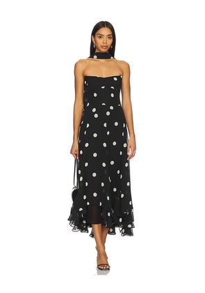 Amanda Uprichard Monterey Dress With Scarf in Black. Size M. Also in L, S, XL, XS.