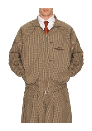 Art Community Double Zip Japanese Track Jacket in Brown. Size L. Also in S, M.