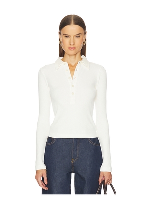 Citizens of Humanity Long Sleeve 60's Polo in Ivory. Size S. Also in M, XL.