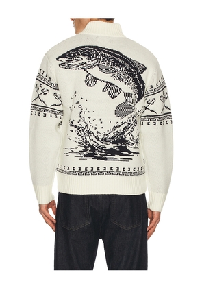 Dark Seas Old Timer Full Zip Sweater in White. Size M. Also in S.