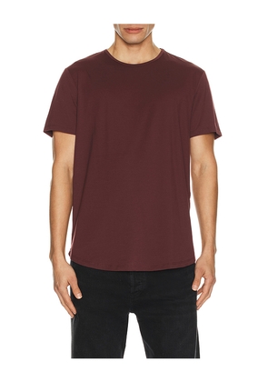Cuts AO Curve Hem Tee in Burgundy. Size M. Also in S, L, XL/1X, XXL/2X.