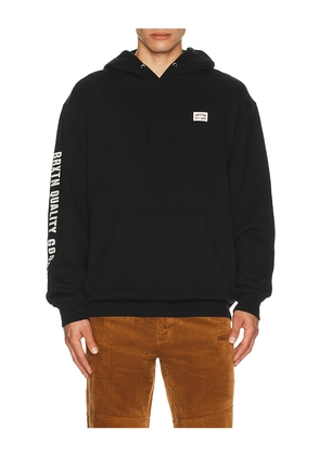 Brixton Woodburn Label Hoodie in Black. Size M. Also in S, L, XL/1X.
