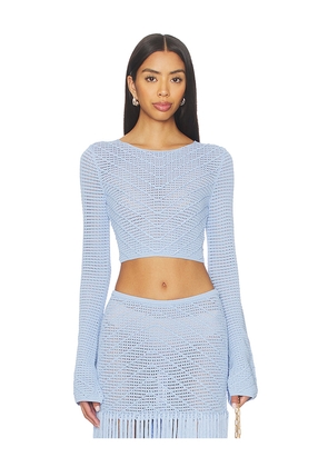 DEVON WINDSOR Erin Longsleeve Top in Baby Blue. Size L. Also in M, S.
