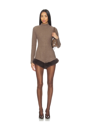 DELFI Teddy Romper in Brown. Size L. Also in XS.