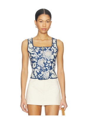 Agua Bendita Sinclair Crop Top in Blue. Size M. Also in S.