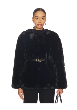BLANKNYC Faux Fur Coat in Black. Size M. Also in L, S, XS.