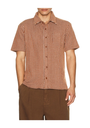 Bound Castro Woven Shirt in Rust. Size M. Also in S, L.