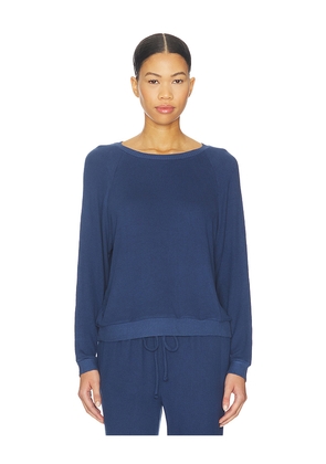 eberjey Cozy Time Crew Neck Pullover in Navy. Size M. Also in XS, S, L, XL.