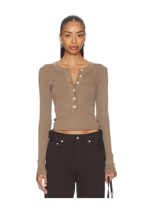 Citizens of Humanity Varra Henley Top in Taupe. Size M. Also in XS, S, L.