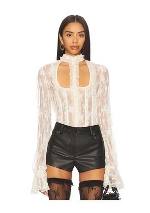 Aniye Records Nilde Chemisette Top in Cream. Size S. Also in XS.