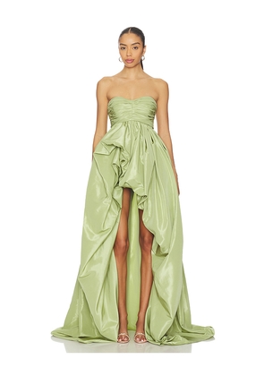 AKNVAS Evy Taffeta Gown in Sage. Size 4. Also in 12.