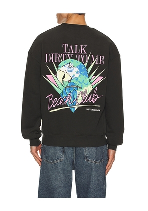 Duvin Design Talk Dirty Crew Sweatshirt in Black. Size M. Also in S, L, XL/1X.