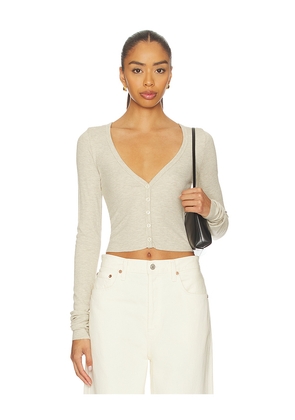 Eterne Cropped Cardigan in Beige. Size S. Also in XS, M, XL.
