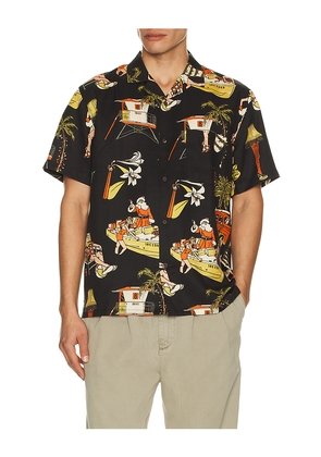 Duvin Design Holidays Button Up Shirt in Black. Size M. Also in S, L.