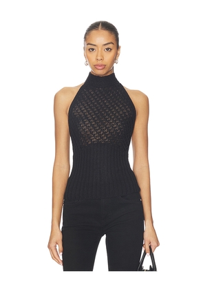 EB Denim Sylvia Knit Halter Top in Black. Size M. Also in S, L.