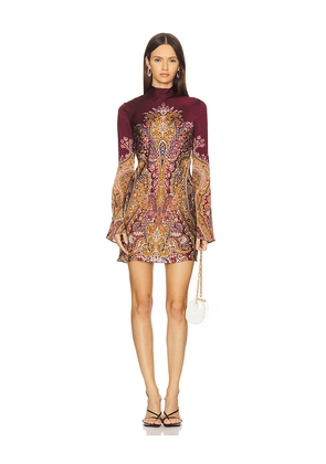 HEMANT AND NANDITA Mini Dress in Burgundy. Size S. Also in M.