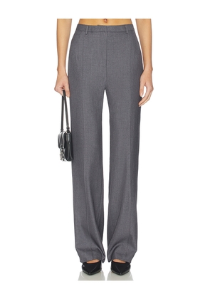 AEXAE Twill Pleated Straight Leg Trouser in Charcoal. Size M. Also in XS, S, L.