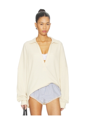 ALL THE WAYS Deanna Deep V Top in Cream. Size M. Also in S.