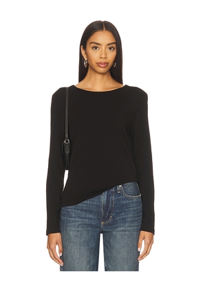 Bobi Long Sleeve Open Cowl Back Top in Black. Size M. Also in XS, S, L, XL.