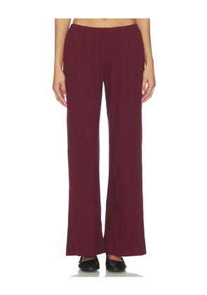 DONNI. The Sweater Rib Simple Pant in Burgundy. Size S. Also in XXS, XS.