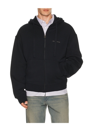 Daily Paper Boxy Zip Up Hoodie in Black. Size M. Also in S, L, XL/1X.