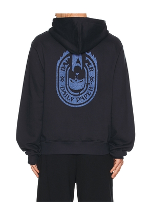 Daily Paper Candle Label Hoodie in Navy. Size M. Also in S, L.