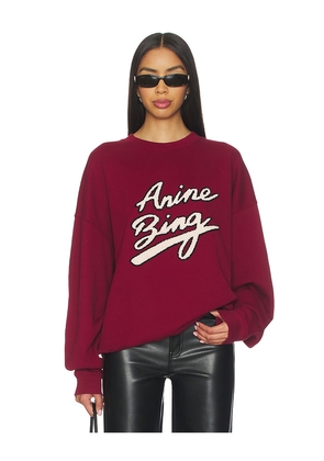 ANINE BING Miles Chenille Sweatshirt in Cabarnet in Burgundy. Size M. Also in S, L.