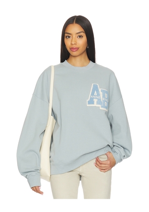 ANINE BING Miles Oversized Sweatshirt Letterman in Baby Blue. Size M. Also in S, L.