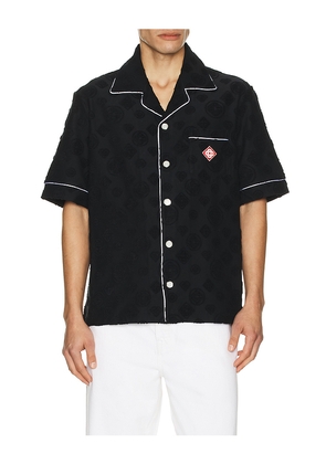 Casablanca Towelling Monogram Shirt in Black. Size M. Also in S, L, XL/1X.