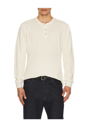 Citizens of Humanity Waffle Three Button Henley in Cream. Size M. Also in L, S, XL/1X.