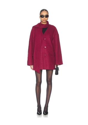 ALL THE WAYS Stevie Scarf Coat in Burgundy. Size M. Also in L, S, XL, XS, XXS.