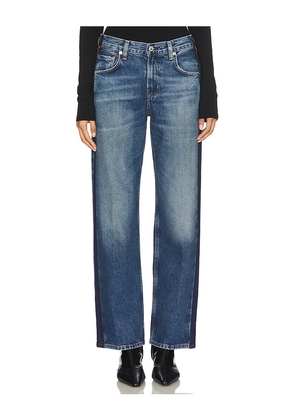 Citizens of Humanity Lindz Low Rise Easy Straight With Tuxedo Stripe Jeans in Blue. Size 24. Also in 23, 25, 26, 27, 28, 29, 30, 31, 32, 33.