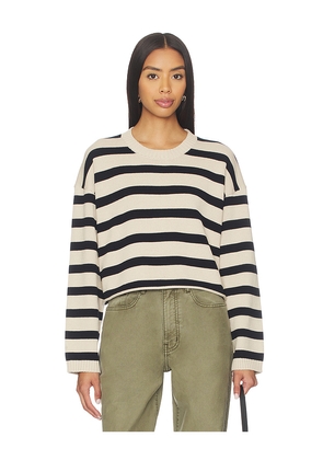Denimist Cropped Stripe Sweater in Navy,Beige. Size S. Also in XS, M.