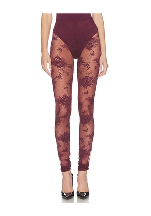 The Andamane Zillah Lace Leggings in Burgundy. Size M. Also in XS, S, L.