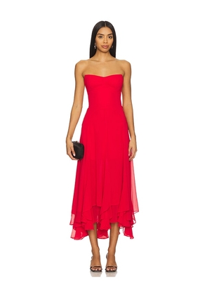 Amanda Uprichard Monterey Dress With Scarf in Red. Size M. Also in S, L.