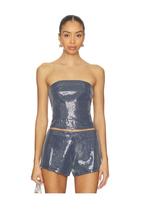 BY.DYLN Messa Bodice Top in Blue. Size M. Also in XS, S, L, XL.