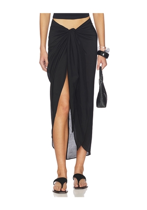 Bondi Born Cremona Tie Front Sarong in Black. Size M. Also in S, L.