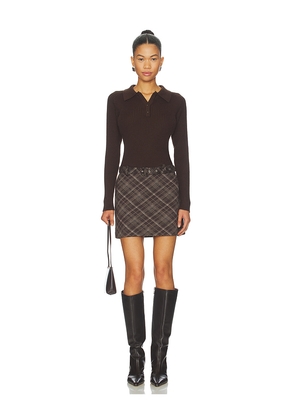 ASTR the Label Baylie Media Dress in Brown. Size M. Also in XS, S, L, XL.