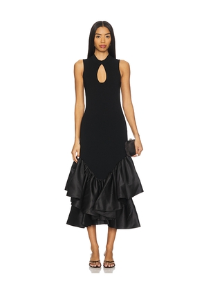 ET OCHS Antoinette Knit Combo Dress in Black. Size M. Also in L, S, XS.