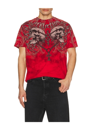 Affliction Collapse Tee in Red. Size M. Also in S, L, XL/1X.