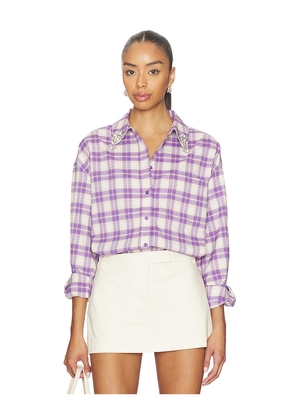 Essentiel Antwerp Juices Oversized Shirt in Lavender. Size M. Also in S, L.