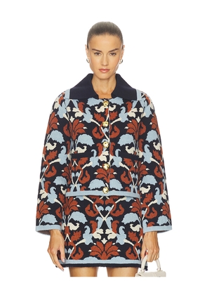 Cara Cara Delilah Cardigan in Blue,Brown. Size M. Also in XS, S, L.