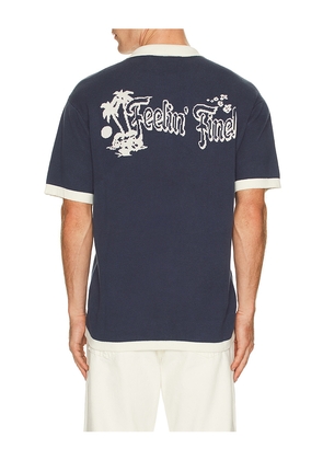 Critical Slide Feelings Knit Shirt in Blue. Size S. Also in L.