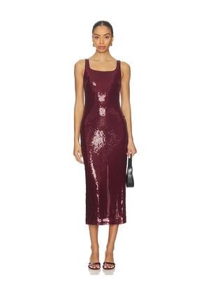Elodie the Label Sandra Sequin Dress in Burgundy. Size S. Also in XS, M, L.