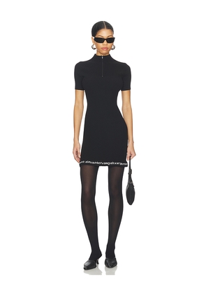 Alexander Wang Logo Ribbed Dress in Black. Size M. Also in S.