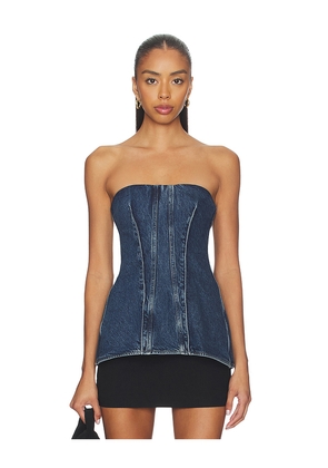 AGOLDE Lara Corset Top in Blue. Size S. Also in XS, M, L, XL.