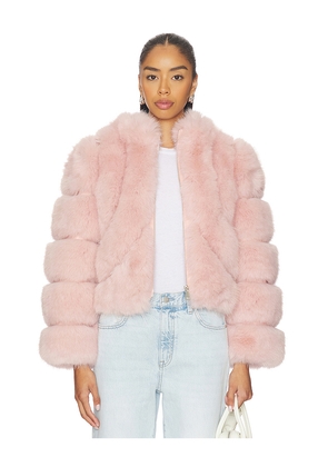 Adrienne Landau Icon Fur Jacket in Pink. Size M. Also in S.